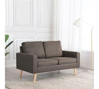 Canapé 2 Places En Tissu Taupe Avec Cadre En Bois Rembourré Et Assise Confortable Gris