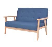 vidaXL Canapé à 2 places Tissu Bleu