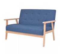 Vidaxl Canapé À 2 Places Tissu Bleu Bleu