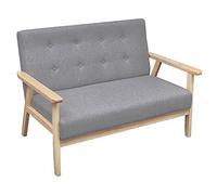 vidaXL Canapé à 2 Places Tissu Gris Clair Canapé de Salon Séjour Sofa Meuble