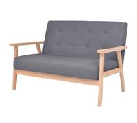 vidaXL Canapé à 2 places Tissu Gris foncé