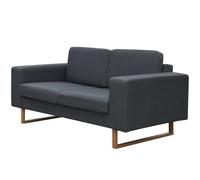 vidaXL Canapé à 2 places Tissu Gris foncé 243186