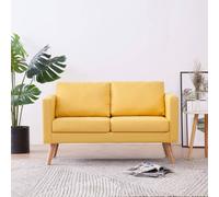 vidaXL Canapé à 2 places tissu jaune