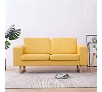 vidaXL Canapé à 2 places Tissu Jaune Jaune G