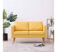 vidaXL Canapé à 2 places Tissu Jaune Jaune G