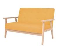 vidaXL Canapé à 2 places Tissu Jaune Jaune G