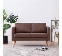 vidaXL Canapé à 2 places Tissu Marron Brun G
