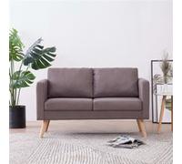 vidaXL Canapé à 2 places Tissu Taupe Taupe G