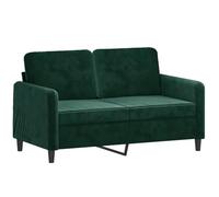 vidaXL Canapé à 2 Places Vert foncé 120 cm Velours