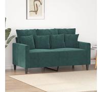 vidaXL Canapé à 2 places Vert foncé 120 cm Velours