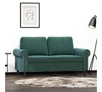 vidaXL Canapé à 2 places Vert foncé 120 cm Velours