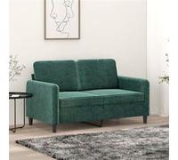vidaXL Canapé à 2 Places Vert foncé 120 cm Velours
