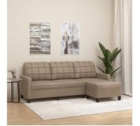 vidaXL Canapé 3 places avec repose-pieds Cappuccino 180 cm Similicuir