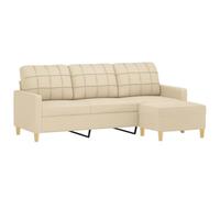 vidaXL Canapé à 3 Places avec Repose-Pieds Crème 180 cm Tissu, canapé, canapé avec Repose-Pieds, canapé Trois Places, canapé 3 Places, Fauteuil