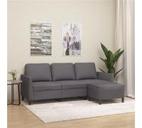 Canapé à 3 places avec repose-pieds Crème 180 cm Similicuir canapé vidaXL