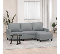 Canapé à 3 places avec repose-pieds Gris clair 180 cm Tissu3201037