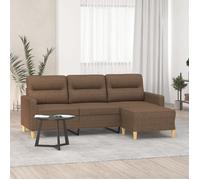 vidaXL Canapé à 3 places avec repose-pieds Marron 180 cm Tissu, canapé, canapé avec repose-pieds, canapé trois places, 3201076