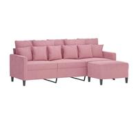 vidaXL Canapé à 3 places avec repose-pieds Rose 180 cm Velours, canapé, canapé avec repose-pieds, canapé trois places, 3201110