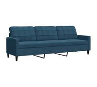 vidaXL Canapé 3 places Velours Bleu 210 cm