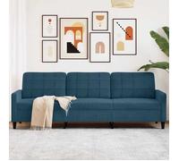 vidaXL Canapé 3 places Velours Bleu 210 cm