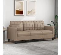 vidaXL Canapé à 3 places Cappuccino 180 cm Similicuir, canapé, canapé de salon, canapé à trois places, canapé rembourré, 359126