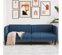 vidaXL Canapé à 3 places Chaise de relaxation Accoudoirs et dossier Moderne Bleu tissu