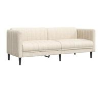vidaXL Canapé à 3 Places, Chaise de Télévision avec Accoudoirs et Dossier, Canapé de Salon, Meuble de Salle de Séjour Maison Intérieur, Lin