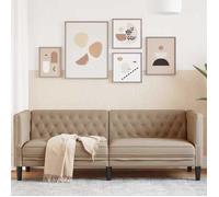 vidaXL Canapé Chesterfield 3 places similicuir cappuccino