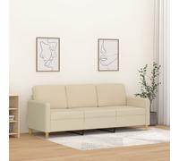 vidaXL Canapé à 3 places Crème 180 cm Tissu 359488