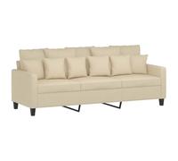 vidaXL Canapé à 3 Places Crème 180 cm Tissu