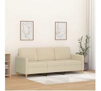 vidaXL Canapé à 3 places Crème 180 cm Tissu 359488