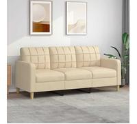 Vidaxl Canapé À 3 Places Crème 180 Cm Tissu