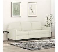vidaXL Canapé à 3 places Crème 180 cm Velours359460 Crème G
