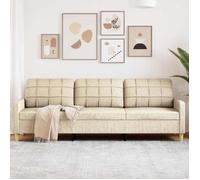 Canapé à 3 places Crème 210 cm Tissu, canapé, canapé de salon, canapé à trois places, canapé rembourré, sièges de salon, canapé en tissu