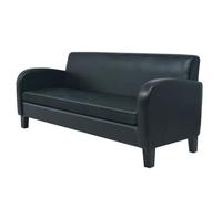 vidaXL Canapé à 3 places Cuir synthétique Noir