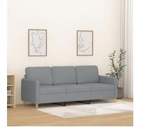 vidaXL Canapé à 3 places Gris clair 180 cm Tissu 359486