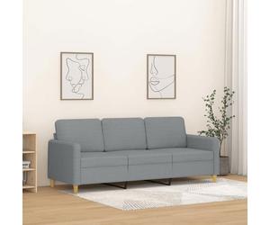 vidaXL Canapé à 3 places Gris clair 180 cm Tissu 359486