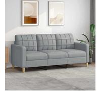 vidaXL Canapé à 3 places Gris clair 180 cm Tissu, canapé, canapé de salon, canapé à trois places, canapé rembourré, sièges 359099