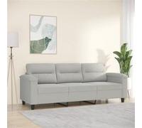 vidaXL Canapé à 3 places Gris clair 180 cm Tissu microfibre359568 Gris clair G