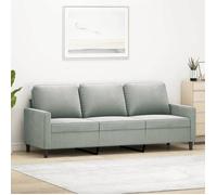 vidaXL Canapé à 3 places Gris clair 180 cm Velours 359209