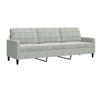 vidaXL Canapé 3 places Velours Gris clair 210 cm