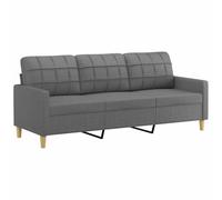 vidaXL Canapé à 3 Places Gris foncé 180 cm Tissu