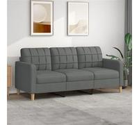 vidaXL Canapé à 3 places Gris foncé 180 cm Tissu Gris G