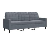vidaXL Canapé 3 places Velours Gris foncé 180 cm