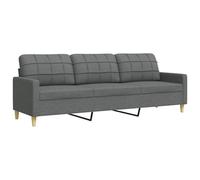 Vidaxl Canapé À 3 Places Gris Foncé 210 Cm Tissu Gris