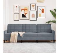 Vidaxl Canapé À 3 Places Gris Foncé 210 Cm Velours Gris