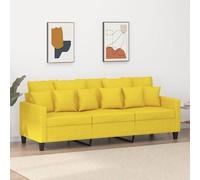 vidaXL Canapé à 3 places Jaune clair 180 cm Tissu