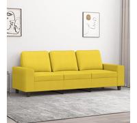 vidaXL Canapé à 3 places Jaune clair 180 cm Tissu