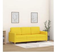vidaXL Canapé à 3 places Jaune clair 180 cm Tissu 359491