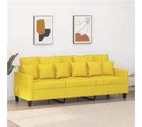 vidaXL Canapé à 3 places Jaune clair 180 cm Tissu Jaune G
